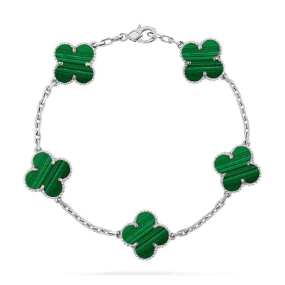 [CiCi] CLOVER 5 MOTIF MALACHITE BRACELET COLLECTION