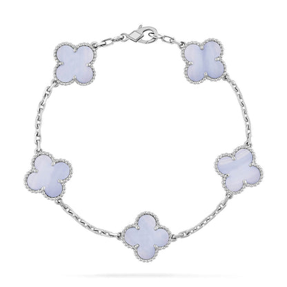 [CiCi] CLOVER 5 MOTIV LILA CHALCEDON ARMBAND KOLLEKTION