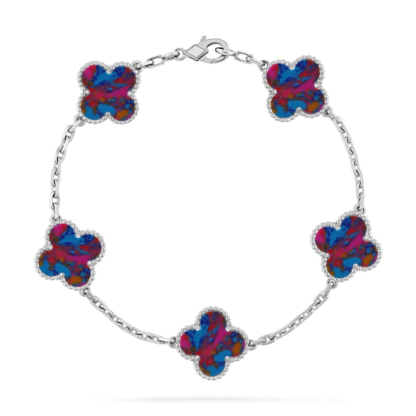 [CiCi]CLOVER 5 MOTIF COLOR GEMSTONES BRACELET COLLECTION