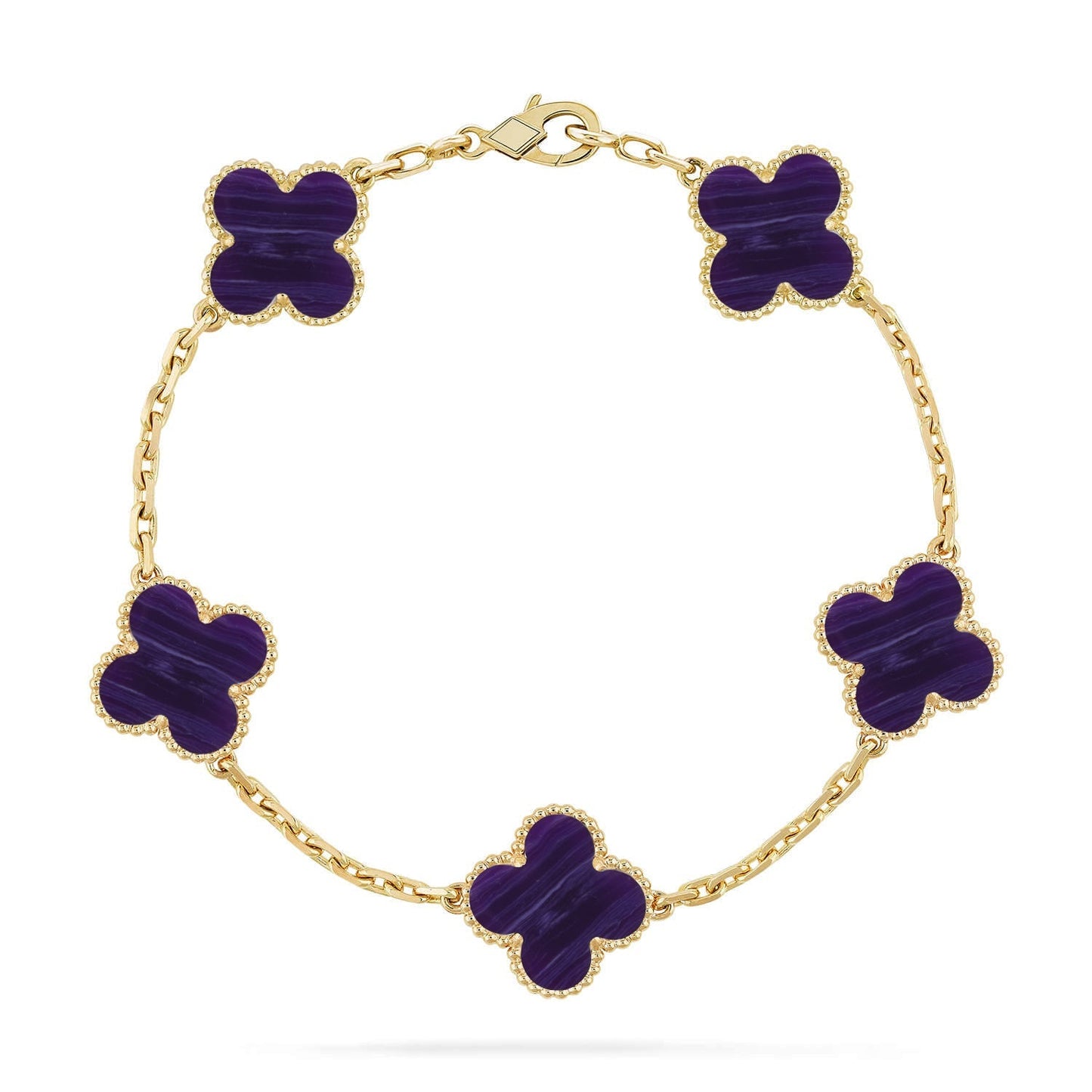 [CiCi]CLOVER 5 MOTIF PURPLE STRIPES BRACELET COLLECTION