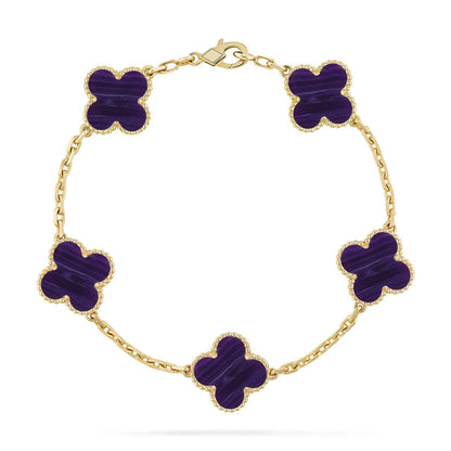 [CiCi]CLOVER 5 MOTIF PURPLE STRIPES BRACELET COLLECTION