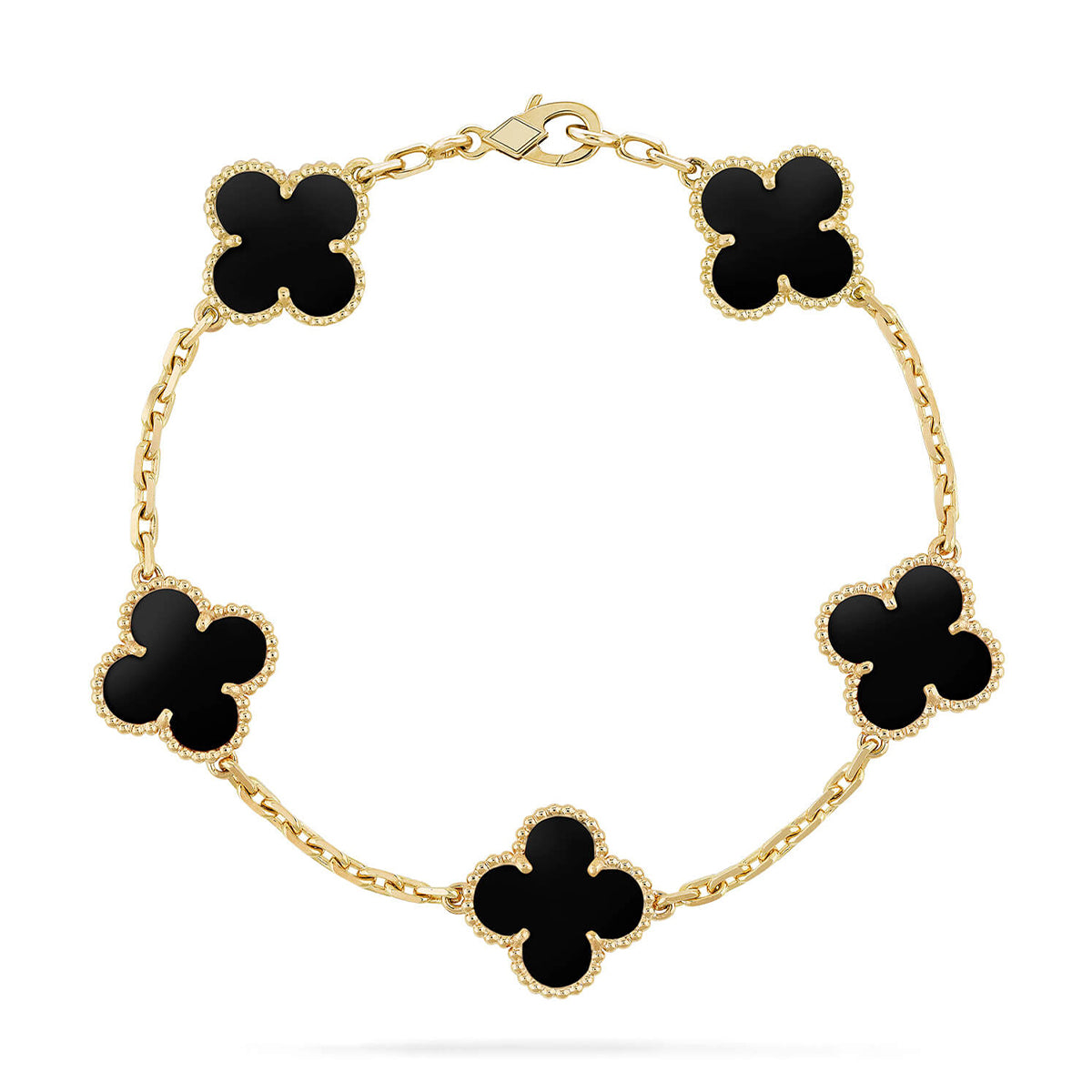 [CiCi] CLOVER 5 MOTIF ONYXS BRACELET COLLECTION