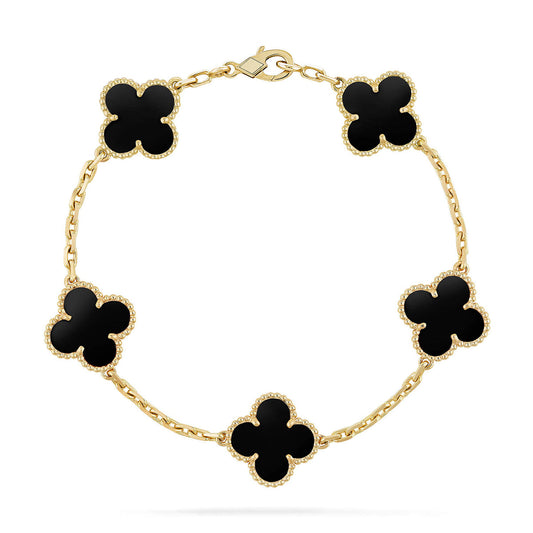 [CiCi] CLOVER 5 MOTIF ONYXS BRACELET COLLECTION