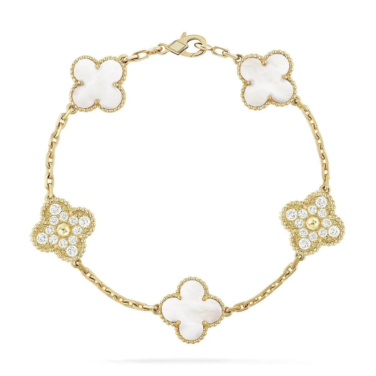 [CiCi]CLOVER WHITE PEARL MOP 5 MOTIV ARMBANDKOLLEKTION