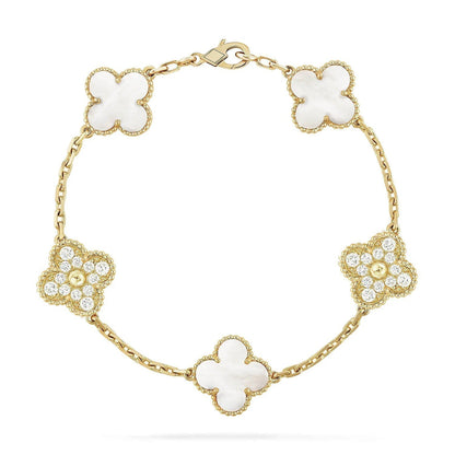 [CiCi]CLOVER WHITE PEARL MOP 5 MOTIV ARMBANDKOLLEKTION