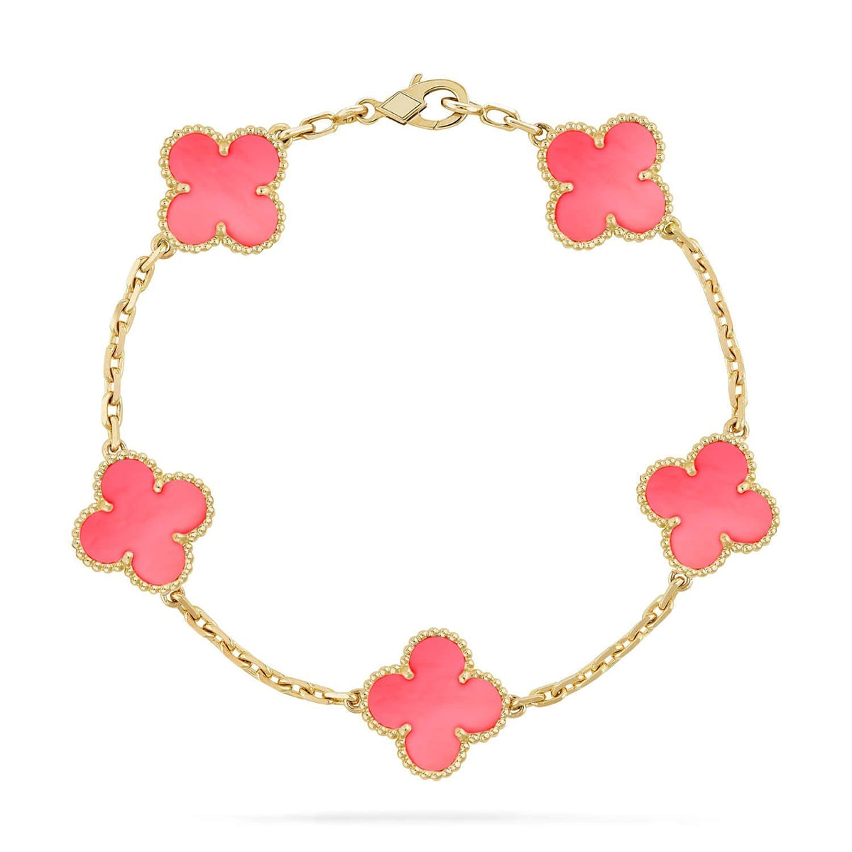 [CiCi] CLOVER 5 MOTIFS  PINK MOP BRACELET COLLECTION