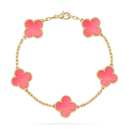 [CiCi] CLOVER 5 MOTIFS  PINK MOP BRACELET COLLECTION