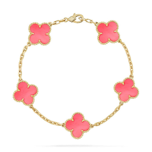 [CiCi] CLOVER 5 MOTIFS  PINK MOP BRACELET COLLECTION