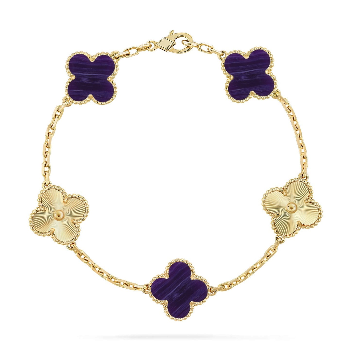 [CiCi]CLOVER 5 MOTIF PURPLE STRIPES BRACELET COLLECTION