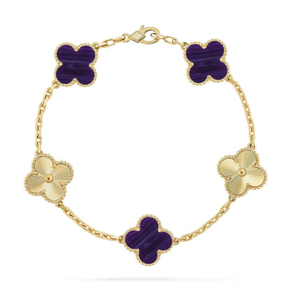 [CiCi]CLOVER 5 MOTIF PURPLE STRIPES BRACELET COLLECTION