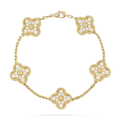 [CiCi] CLOVER 5 MOTIF FULL DIAMOND BRACELET COLLECTION