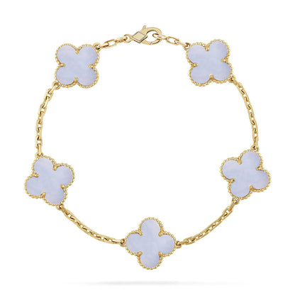 [CiCi] CLOVER 5 MOTIV LILA CHALCEDON ARMBAND KOLLEKTION