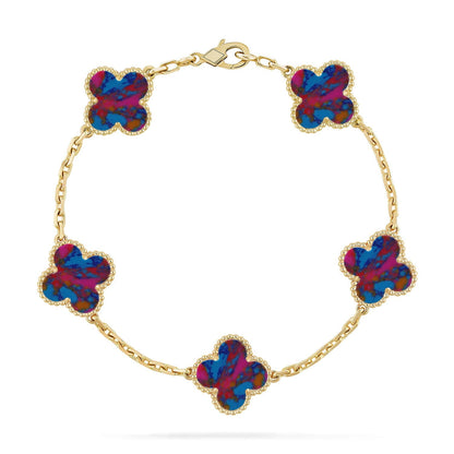[CiCi]CLOVER 5 MOTIF COLOR GEMSTONES BRACELET COLLECTION