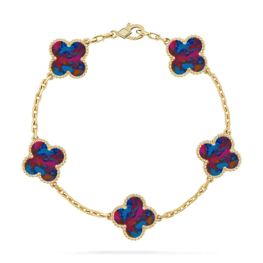 [CiCi]CLOVER 5 MOTIF COLOR GEMSTONES BRACELET COLLECTION