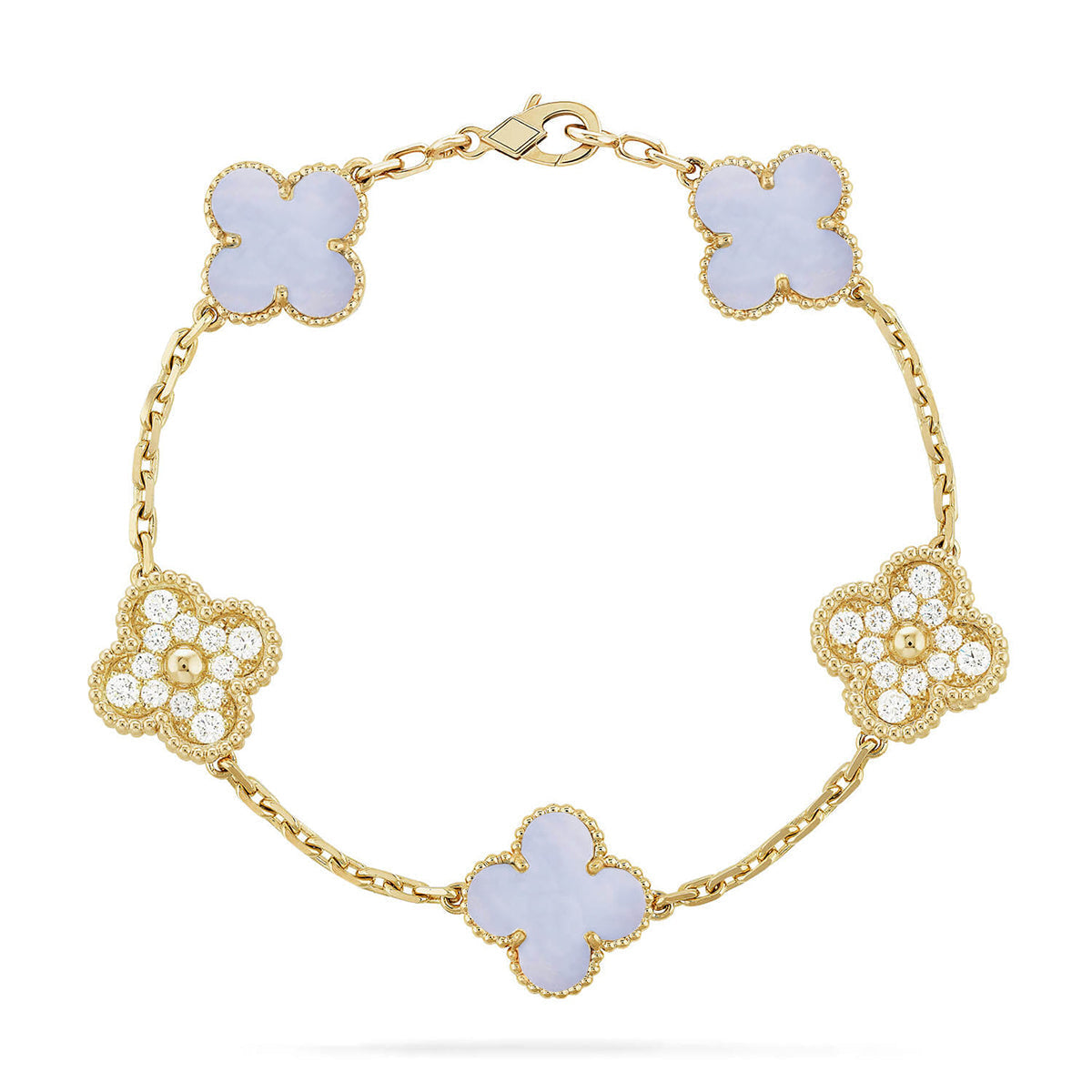 [CiCi] CLOVER 5 MOTIV LILA CHALCEDON ARMBAND KOLLEKTION