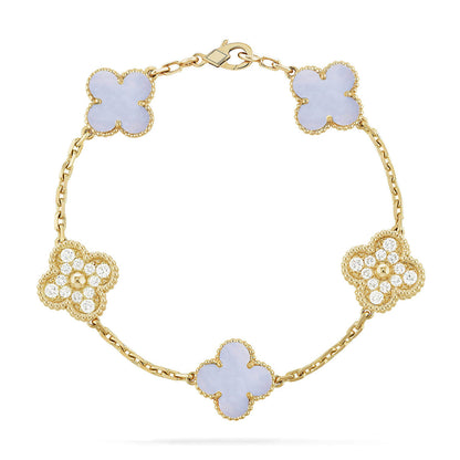 [CiCi] CLOVER 5 MOTIV LILA CHALCEDON ARMBAND KOLLEKTION