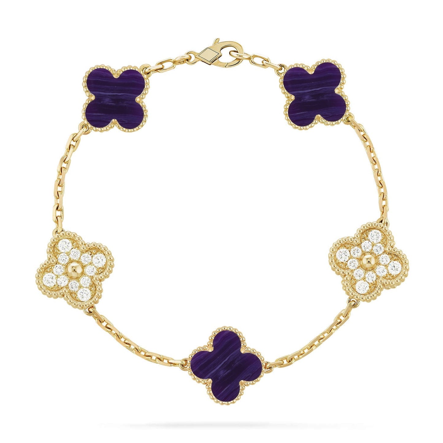 [CiCi]CLOVER 5 MOTIF PURPLE STRIPES BRACELET COLLECTION