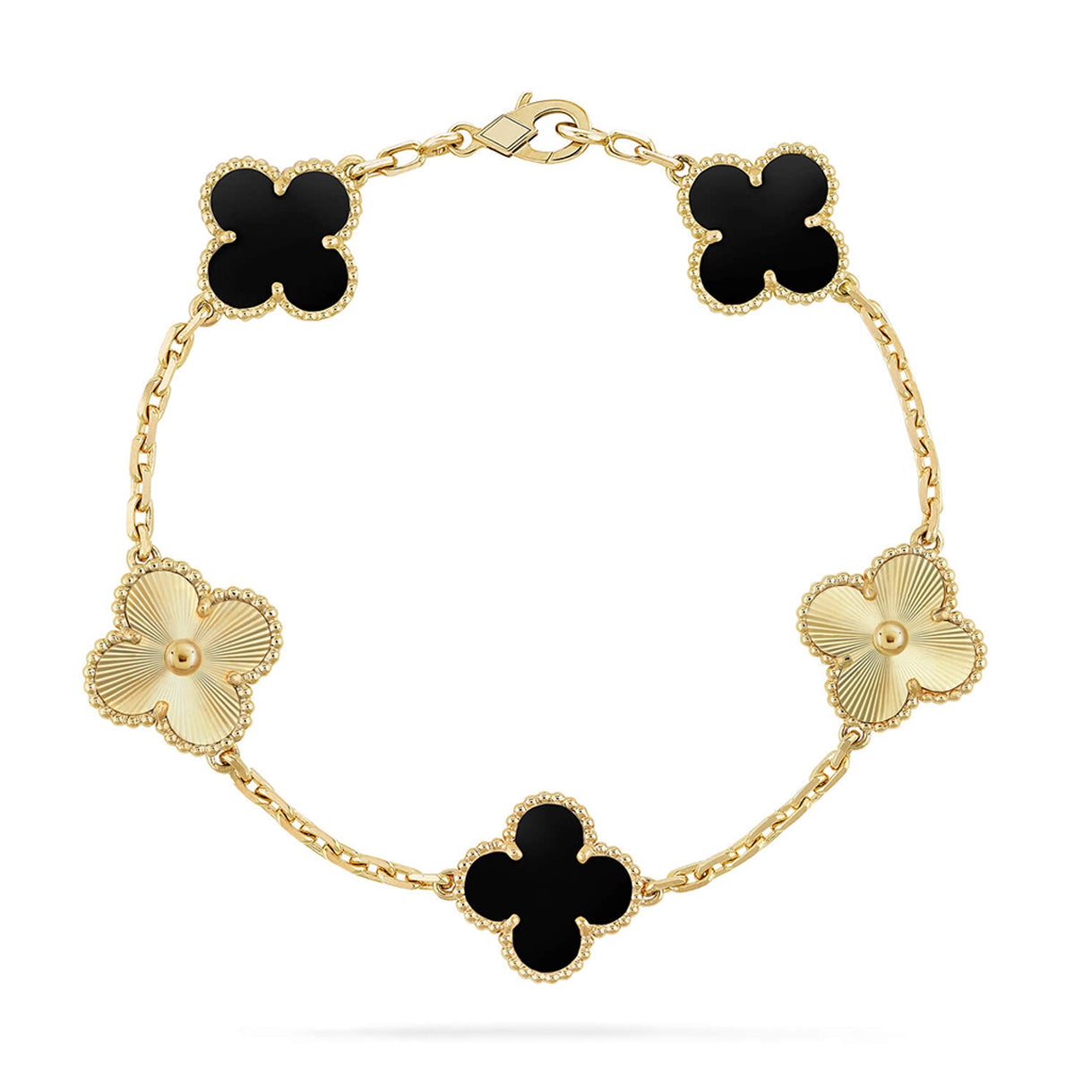 [CiCi] CLOVER 5 MOTIF ONYXS BRACELET COLLECTION
