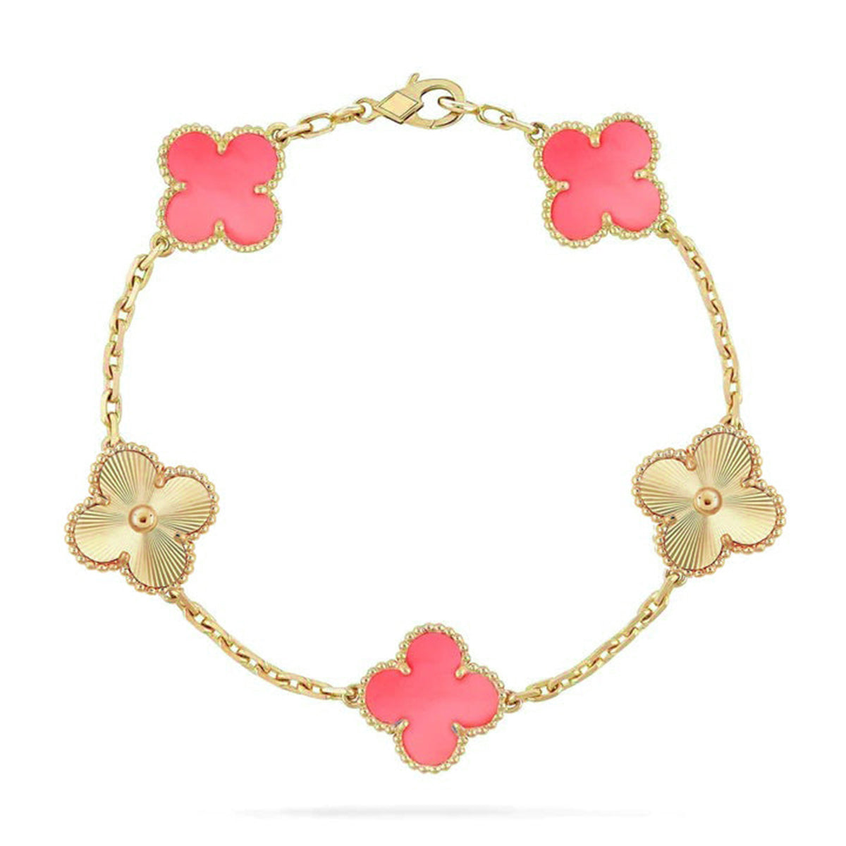 [CiCi] CLOVER 5 MOTIFS  PINK MOP BRACELET COLLECTION