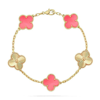 [CiCi] CLOVER 5 MOTIFS  PINK MOP BRACELET COLLECTION