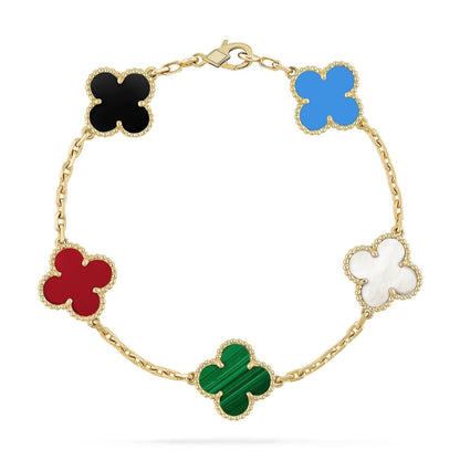 [CiCi]CLOVER 5 MOTIFS MULTICOLOR BRACELET