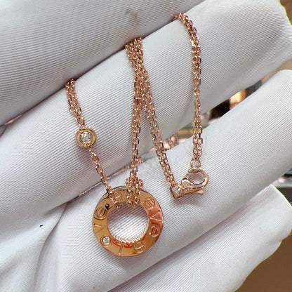 [CiCi]LOVE NECKLACE 16MM 2 DIAMONDS