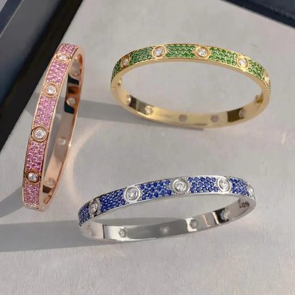 Classic 6.1mm Love Bracelet 10-Diamond Full Pavé