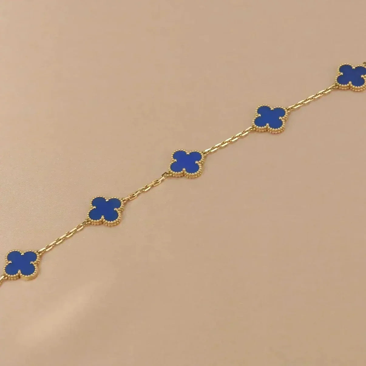 [CiCi] CLOVER 5 MOTIF BLUE AGATE BRACELET COLLECTION