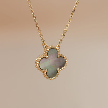 [CiCi]CLOVER 15MM GRAUE PERLMUTTKETTE