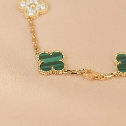 [CiCi] CLOVER 5 MOTIF MALACHITE BRACELET COLLECTION