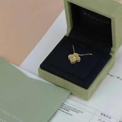 [CiCi]CLOVER 15MM DIAMOND GOLD PERLMUTT-HALSKETTE