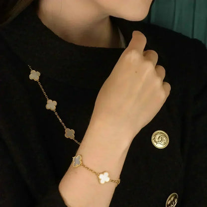 [CiCi]CLOVER WHITE PEARL MOP 5 MOTIV ARMBANDKOLLEKTION
