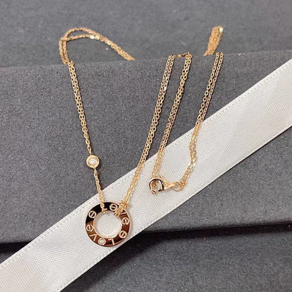[CiCi]LOVE NECKLACE 16MM 2 DIAMONDS