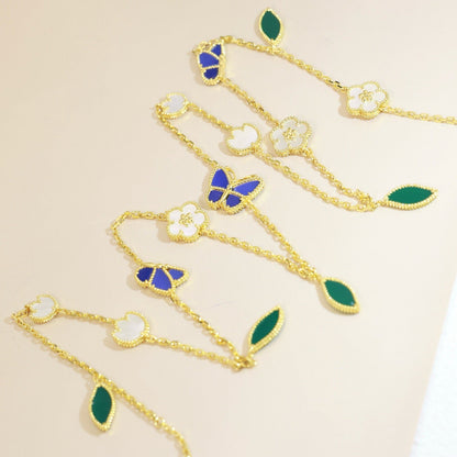 [CiCi]LUCKY SPRING BUTTERFLY 15 FLOWER NECKLACE