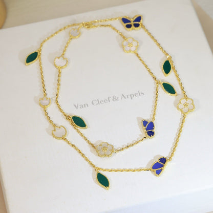 [CiCi]LUCKY SPRING BUTTERFLY 15 FLOWER NECKLACE