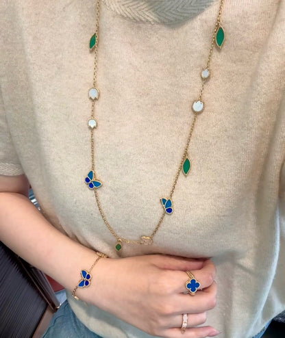 [CiCi]LUCKY SPRING BUTTERFLY 15 FLOWER NECKLACE