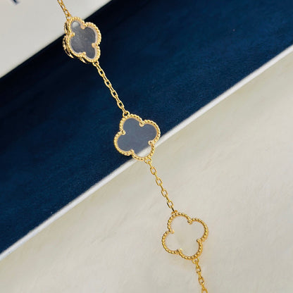 [CiCi]CLOVER 5 MOTIF ROCK CRYSTAL BRACELET
