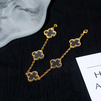 [CiCi]CLOVER 5 MOTIF ROCK CRYSTAL BRACELET