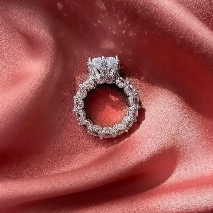 [CiCi]Exquisite Multicolored Radiant Zircon Everyday Ring