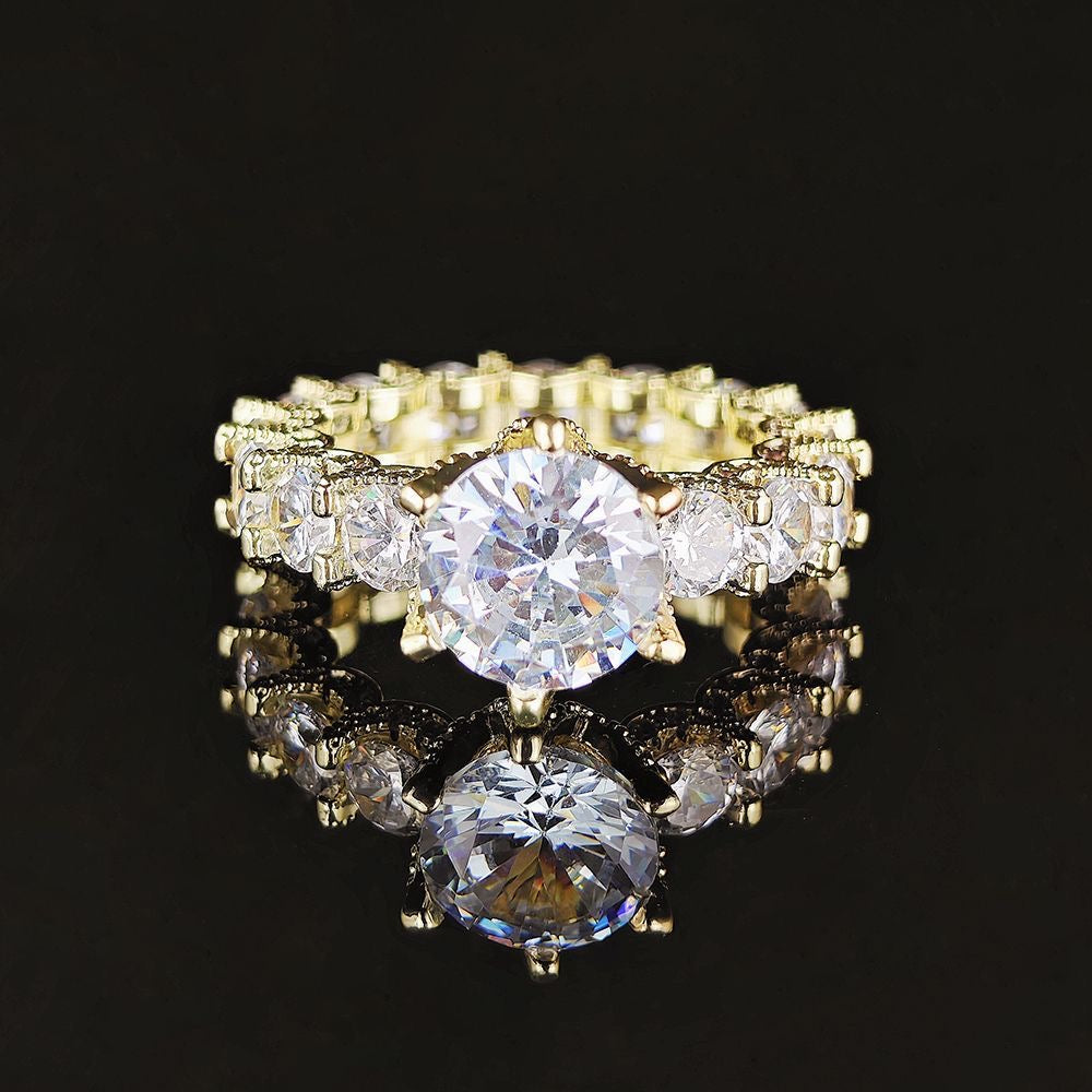 [CiCi]Exquisite Multicolored Radiant Zircon Everyday Ring