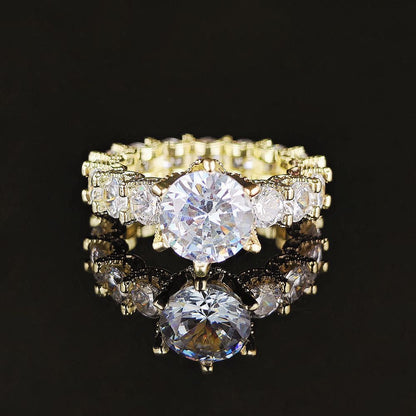 [CiCi]Exquisite Multicolored Radiant Zircon Everyday Ring