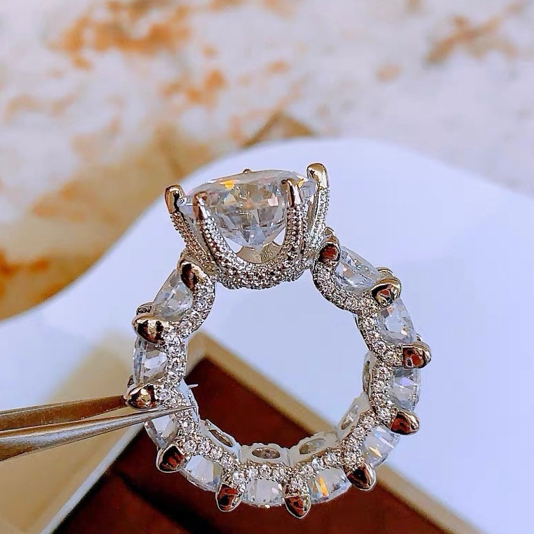 [CiCi]Exquisite Multicolored Radiant Zircon Everyday Ring