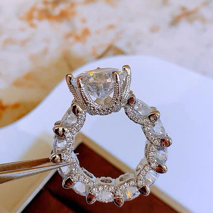 [CiCi]Exquisite Multicolored Radiant Zircon Everyday Ring