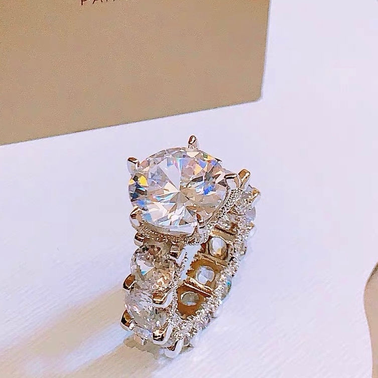 [CiCi]Exquisite Multicolored Radiant Zircon Everyday Ring
