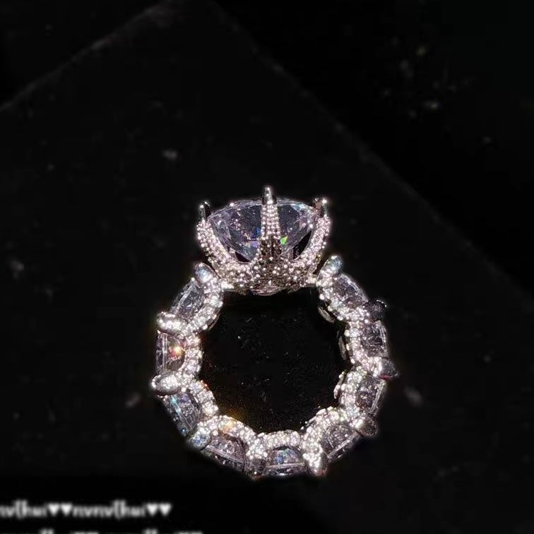 [CiCi]Exquisite Multicolored Radiant Zircon Everyday Ring