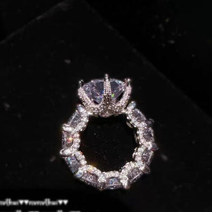 [CiCi]Exquisite Multicolored Radiant Zircon Everyday Ring