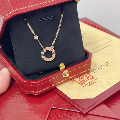 [CiCi]LOVE NECKLACE 16MM 2 DIAMONDS