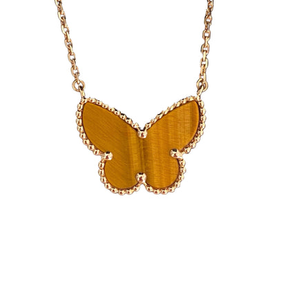 [CiCi] TIGER__ EYE BUTTERFLY NECKLACE