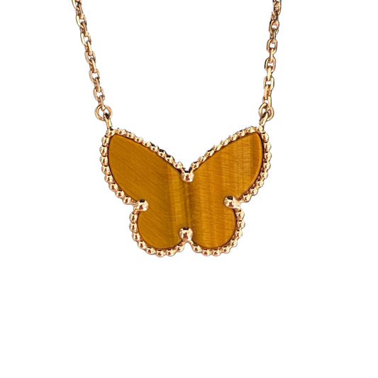 [CiCi] TIGER__ EYE BUTTERFLY NECKLACE