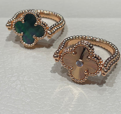 [CiCi]CLOVER RIVERSIBLE GRAY AGATE RING